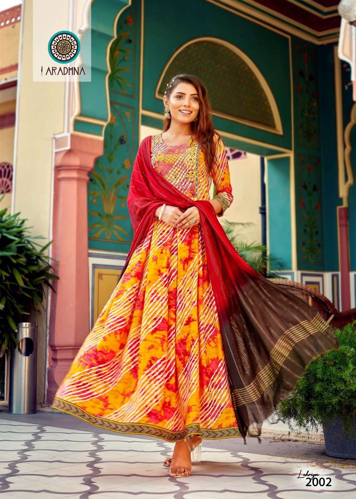 Aradhna Lehriya Vol 2 Rayon 14Kgs With Amazing Embroidery Work On Wholesale