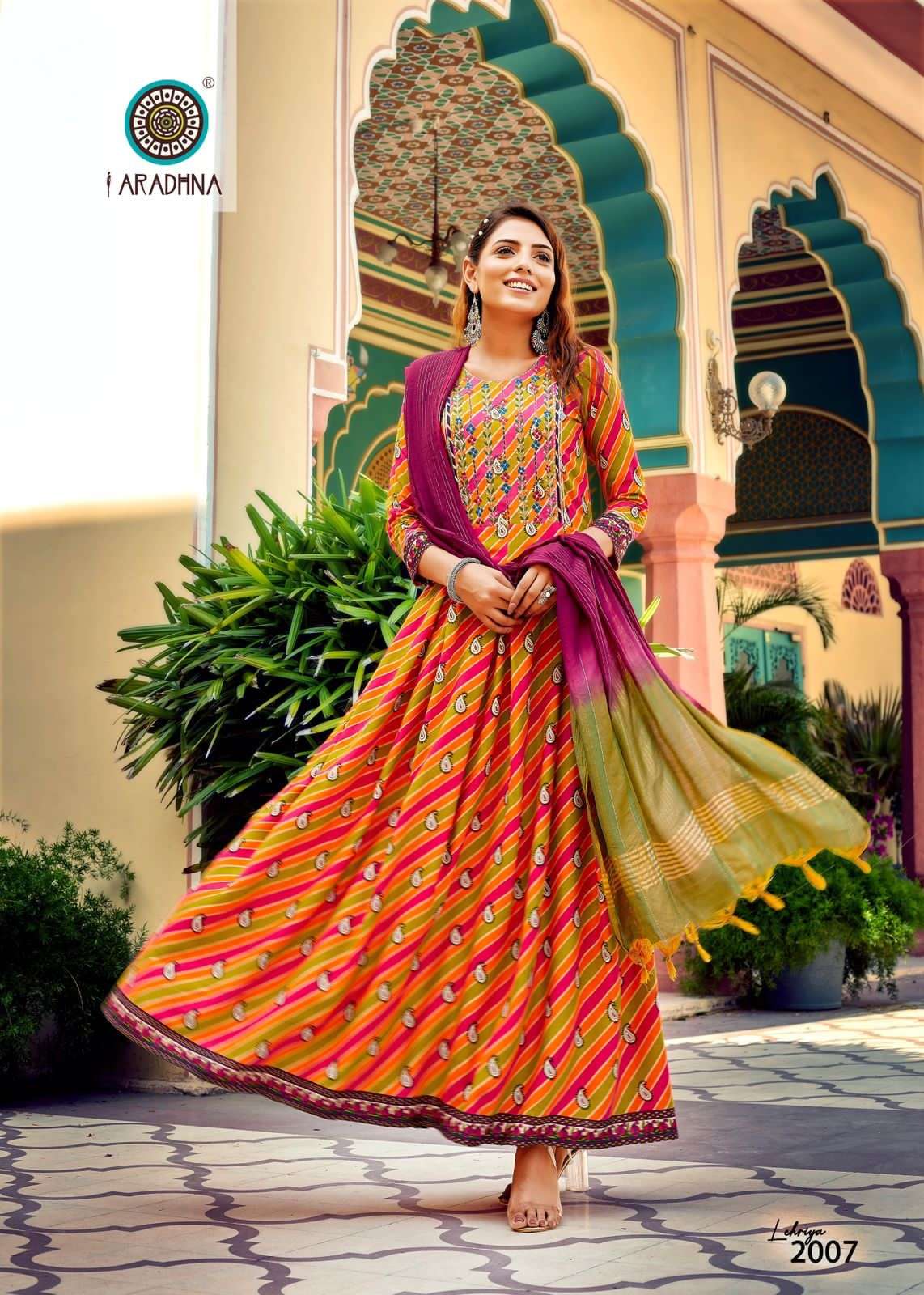 Aradhna Lehriya Vol 2 Rayon 14Kgs With Amazing Embroidery Work On Wholesale