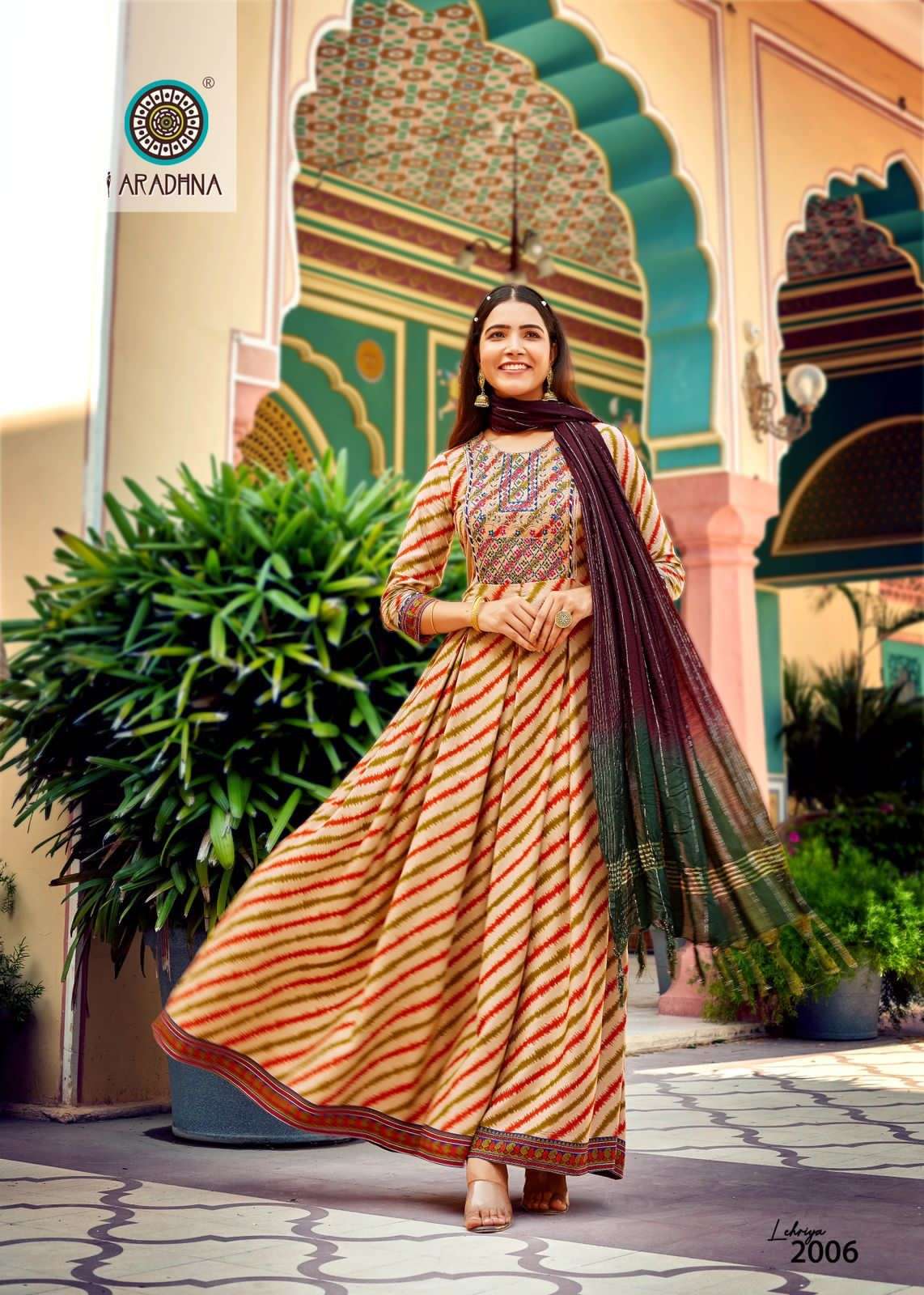 Aradhna Lehriya Vol 2 Rayon 14Kgs With Amazing Embroidery Work On Wholesale