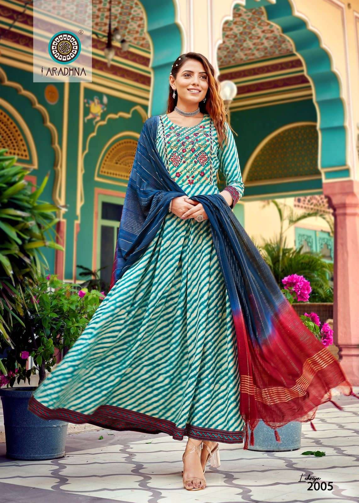Aradhna Lehriya Vol 2 Rayon 14Kgs With Amazing Embroidery Work On Wholesale