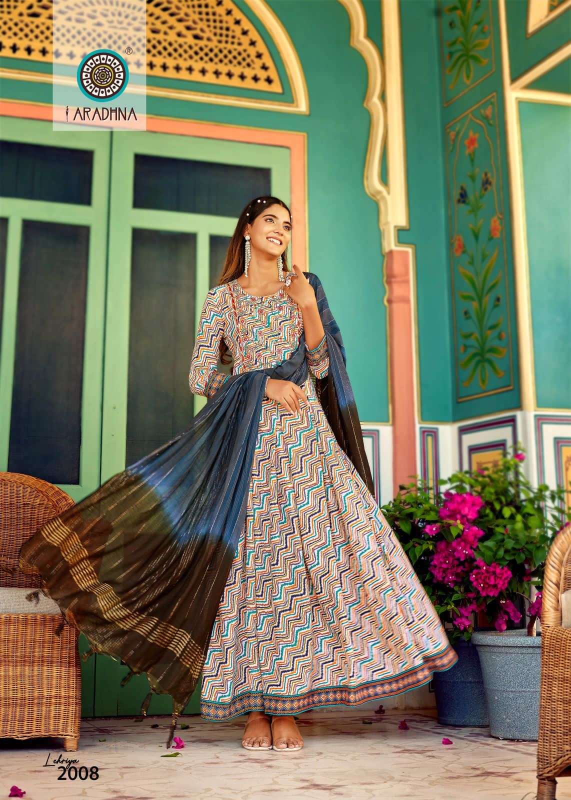 Aradhna Lehriya Vol 2 Rayon 14Kgs With Amazing Embroidery Work On Wholesale