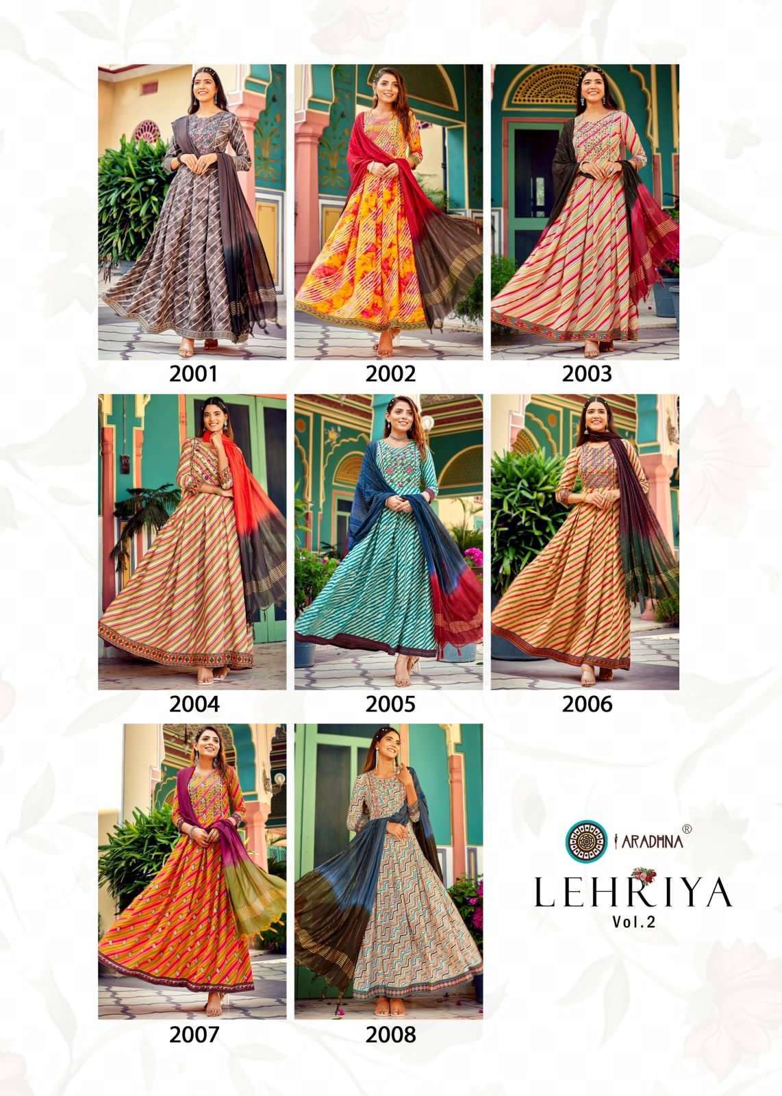 Aradhna Lehriya Vol 2 Rayon 14Kgs With Amazing Embroidery Work On Wholesale