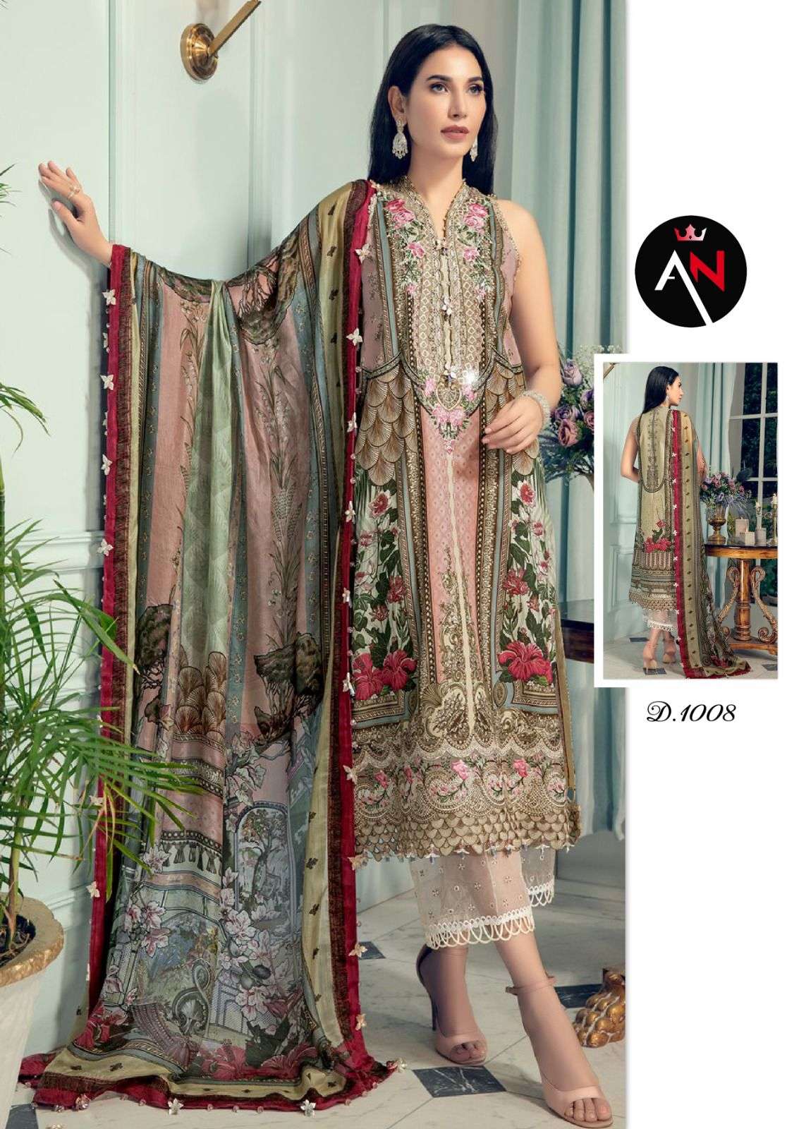 Asifa Nabeel Vol 1 Pure Cotton Top Bottom With Mal Mal Dupatta On Wholesale