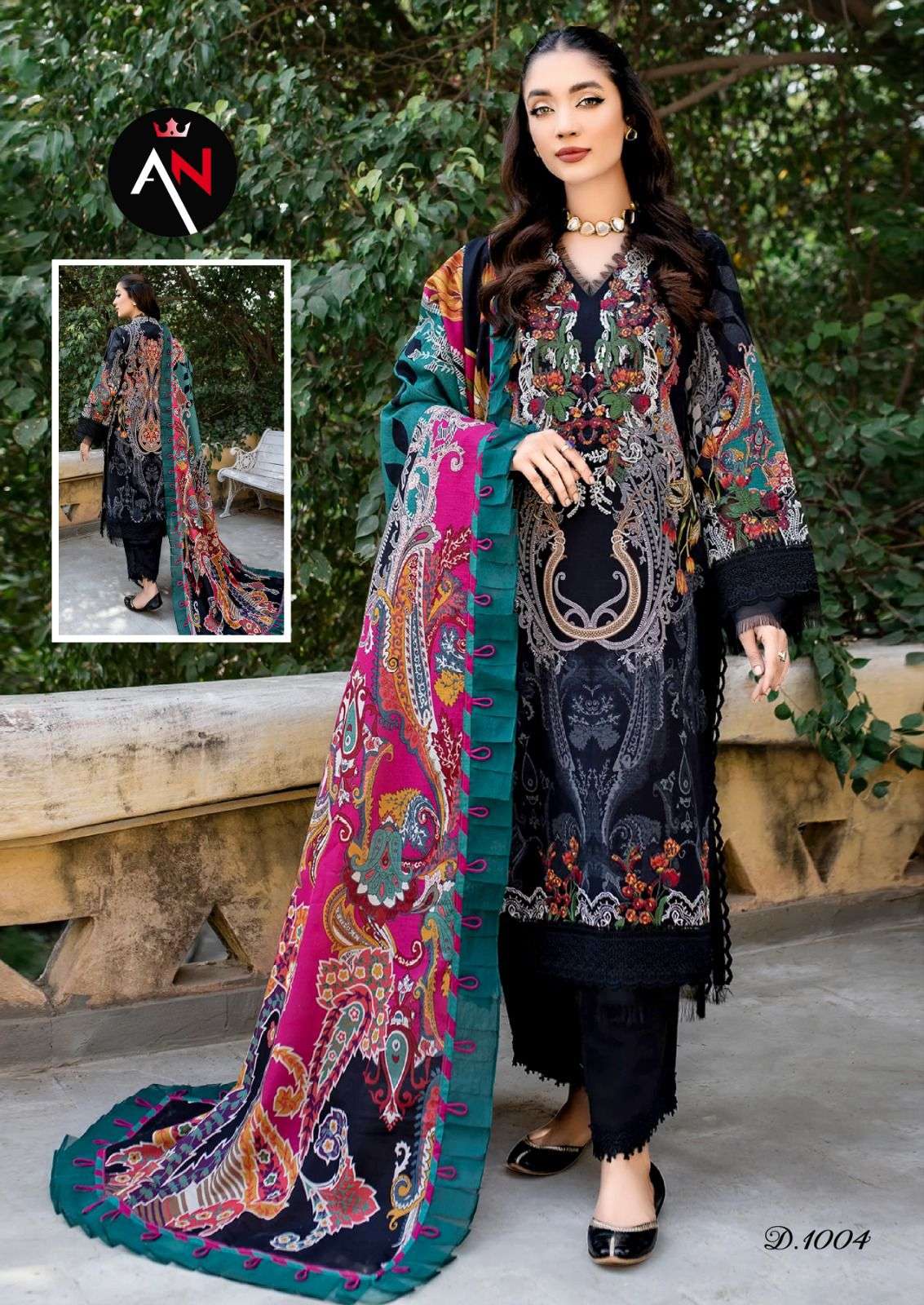Asifa Nabeel Vol 1 Pure Cotton Top Bottom With Mal Mal Dupatta On Wholesale