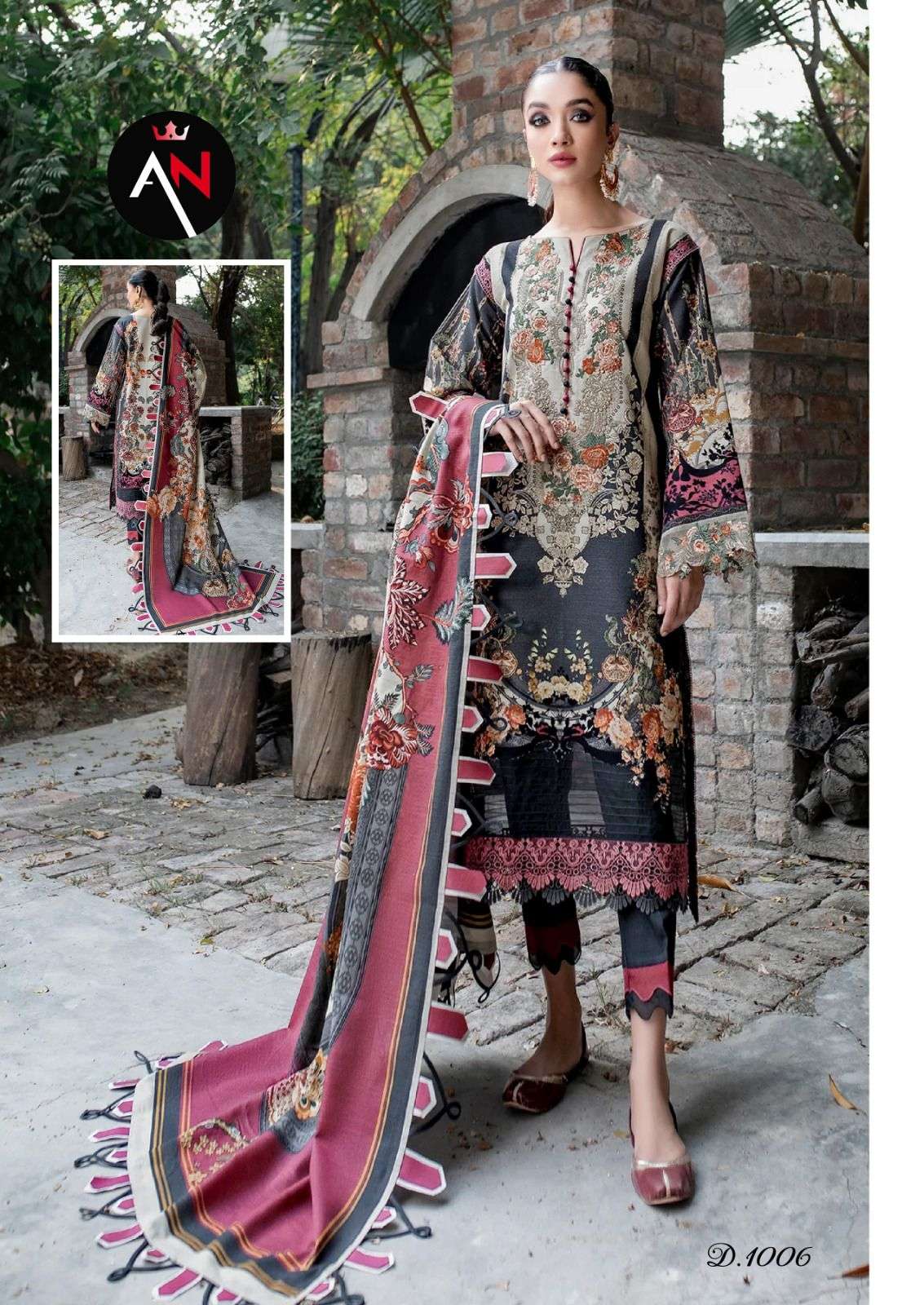 Asifa Nabeel Vol 1 Pure Cotton Top Bottom With Mal Mal Dupatta On Wholesale