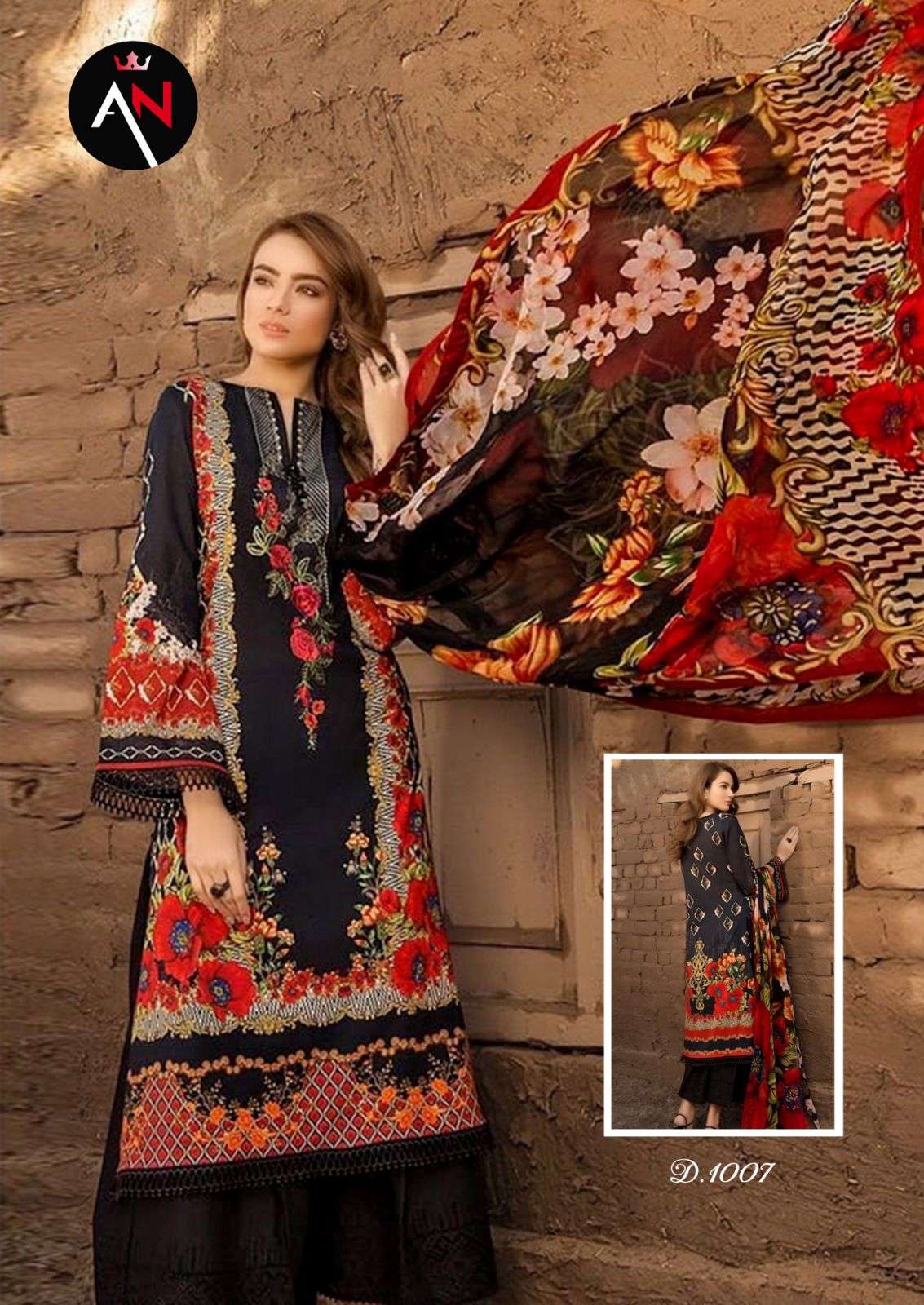 Asifa Nabeel Vol 1 Pure Cotton Top Bottom With Mal Mal Dupatta On Wholesale