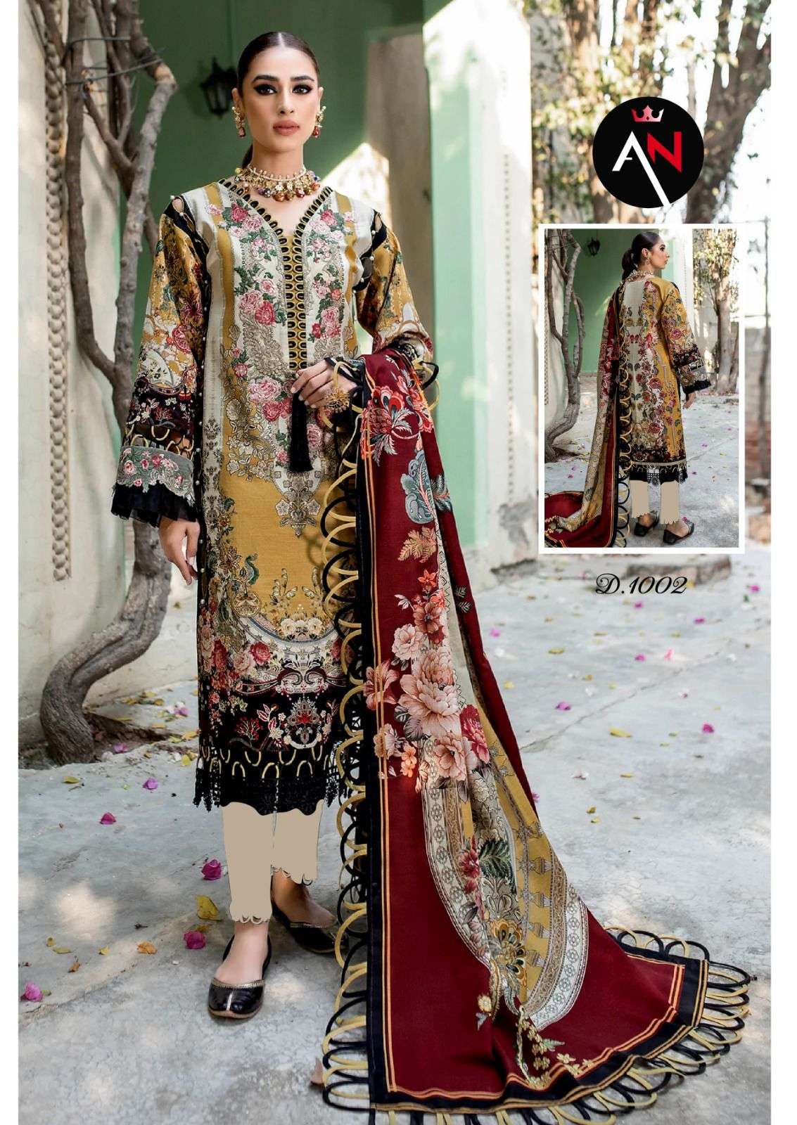 Asifa Nabeel Vol 1 Pure Cotton Top Bottom With Mal Mal Dupatta On Wholesale