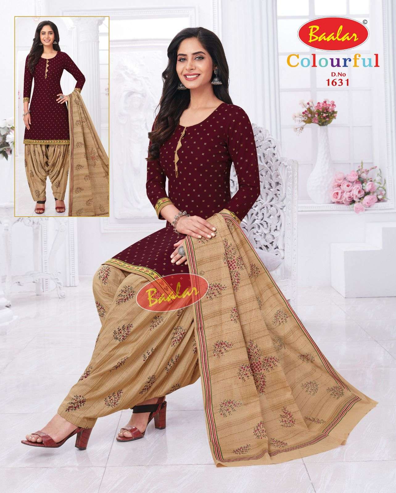 Baalar Colourful Vol 16 Pure Cotton Top Bottom With Dupatta On Wholesale