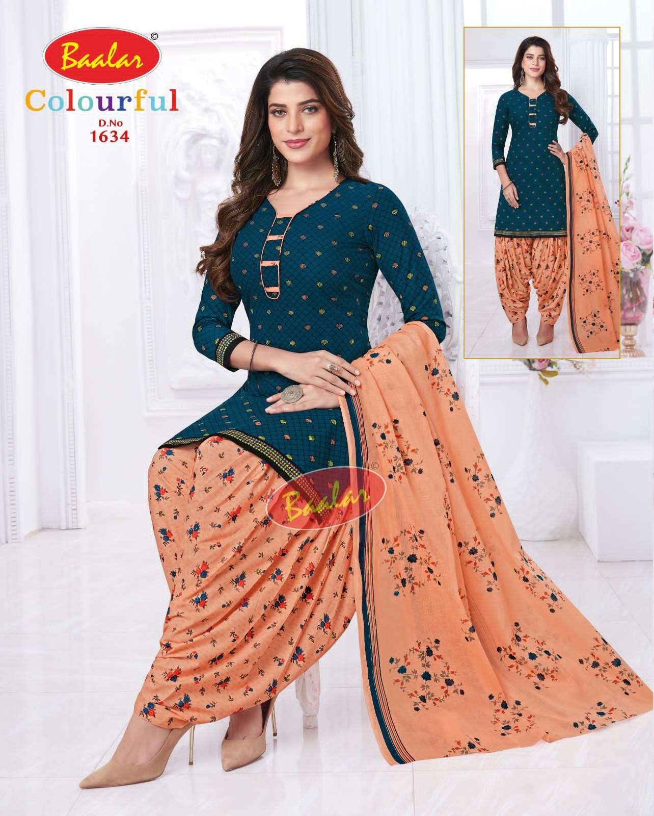 Baalar Colourful Vol 16 Pure Cotton Top Bottom With Dupatta On Wholesale