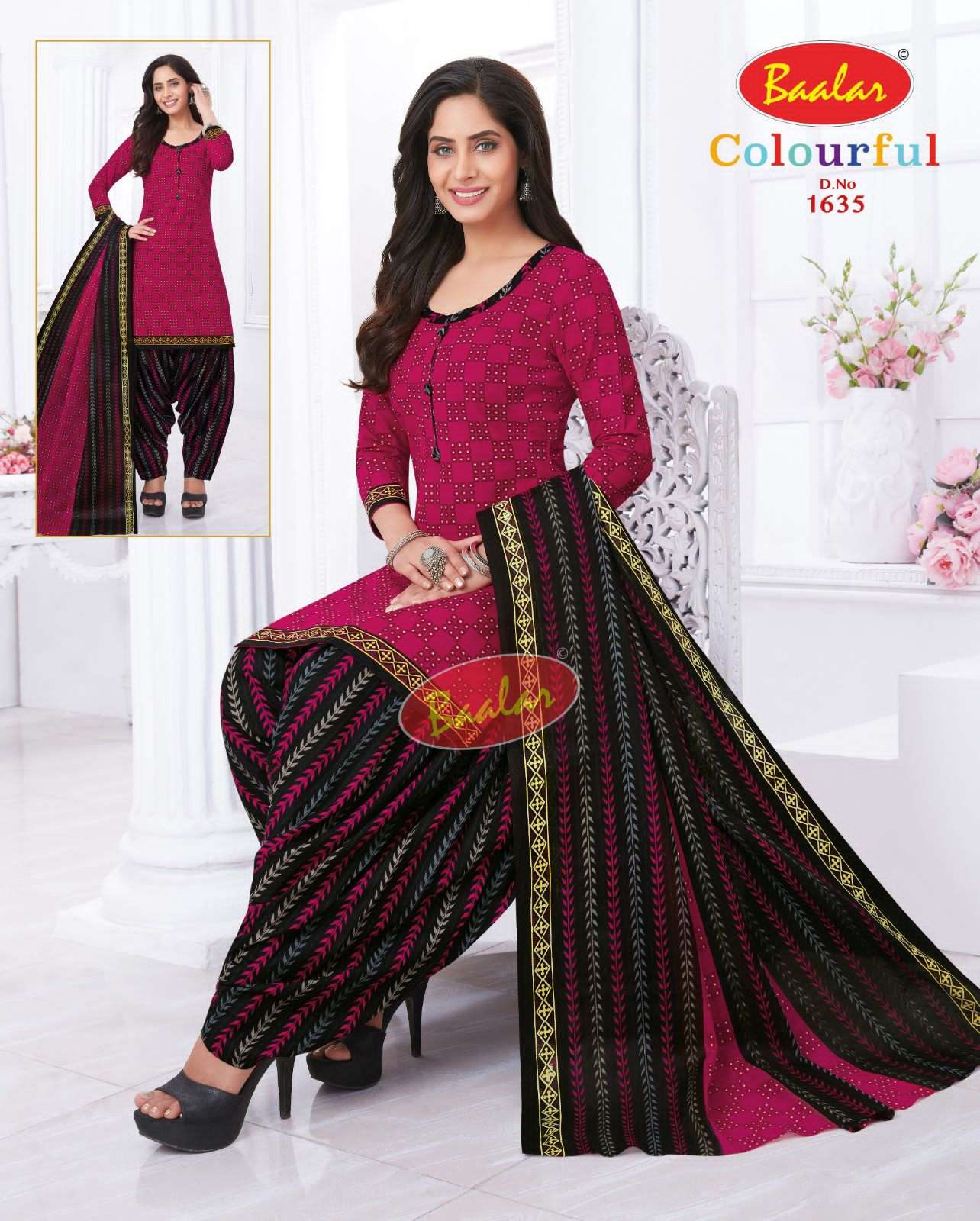 Baalar Colourful Vol 16 Pure Cotton Top Bottom With Dupatta On Wholesale
