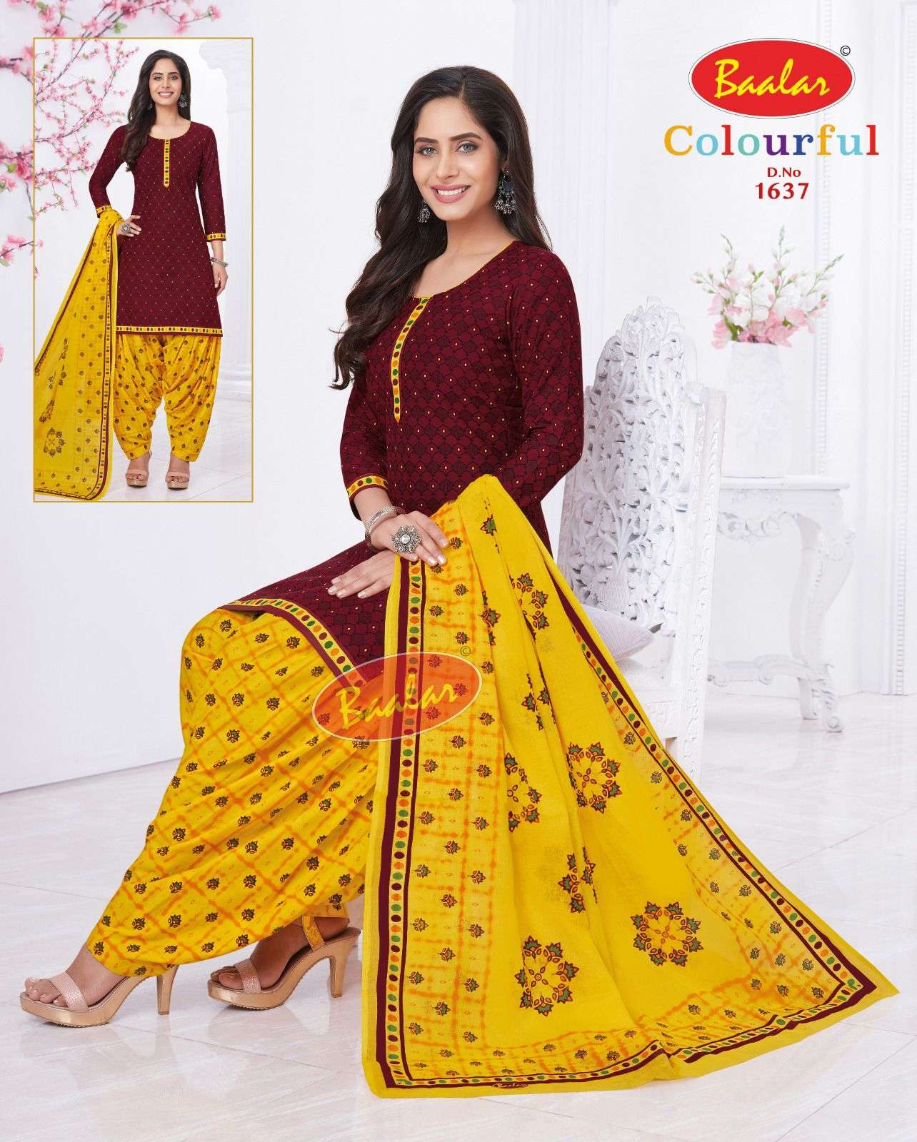 Baalar Colourful Vol 16 Pure Cotton Top Bottom With Dupatta On Wholesale