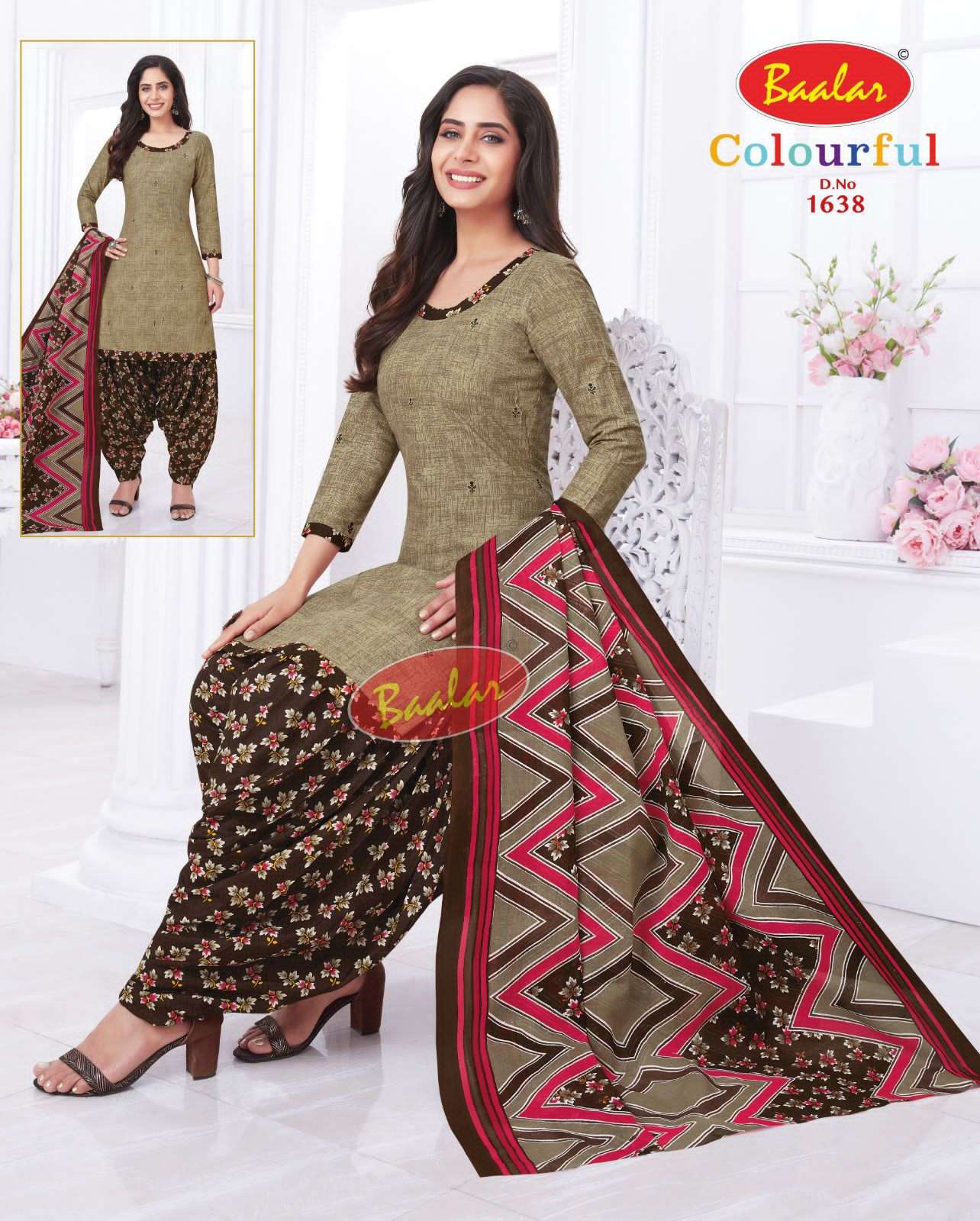 Baalar Colourful Vol 16 Pure Cotton Top Bottom With Dupatta On Wholesale