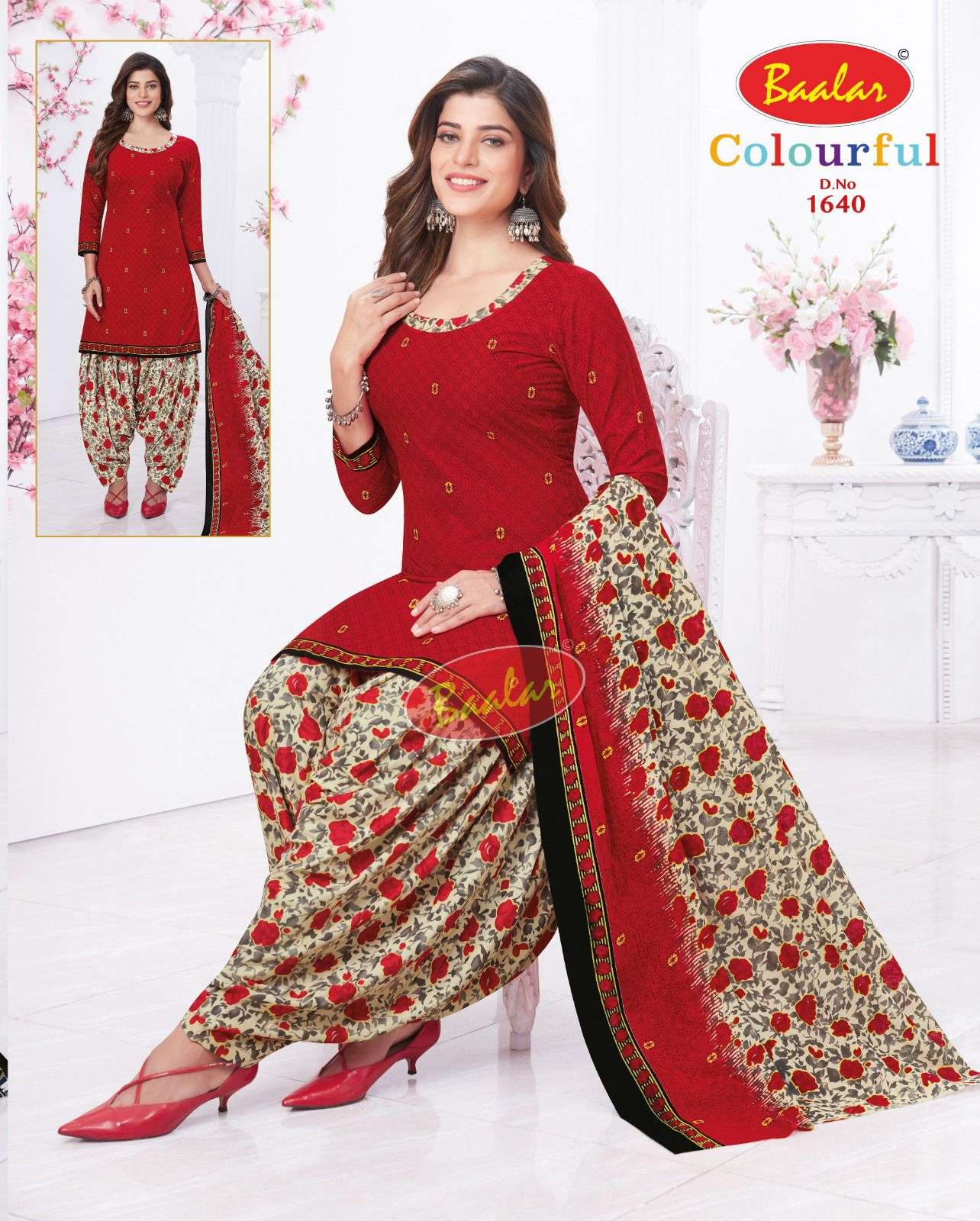 Baalar Colourful Vol 16 Pure Cotton Top Bottom With Dupatta On Wholesale