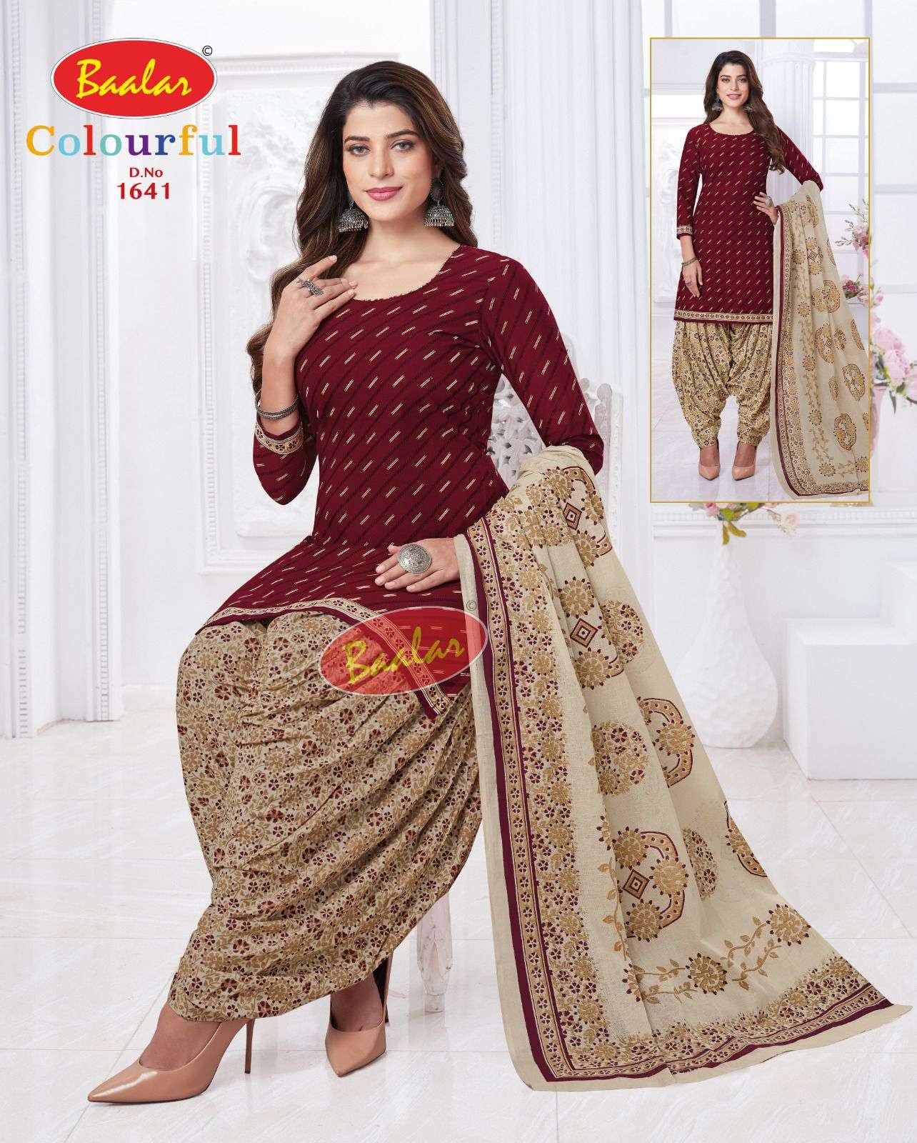 Baalar Colourful Vol 16 Pure Cotton Top Bottom With Dupatta On Wholesale