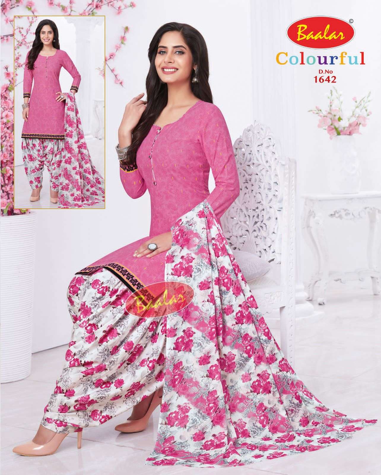 Baalar Colourful Vol 16 Pure Cotton Top Bottom With Dupatta On Wholesale