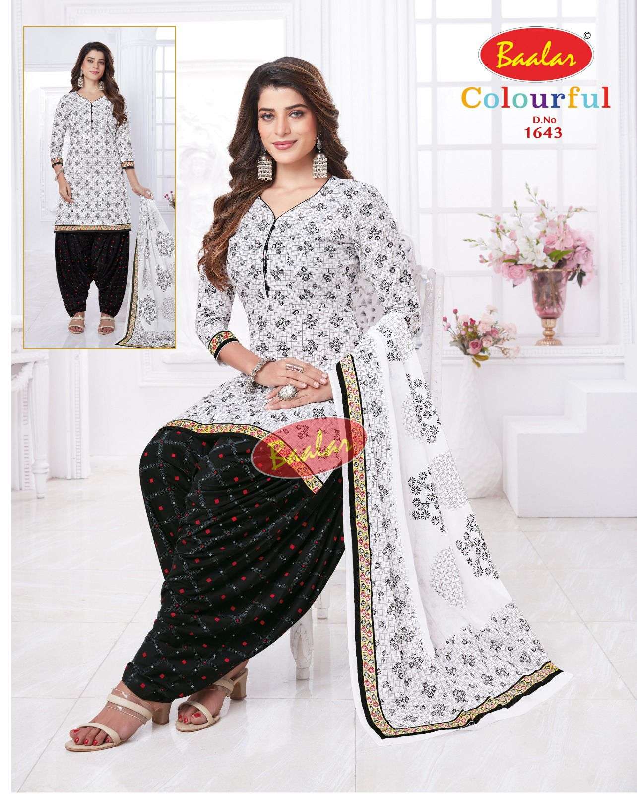 Baalar Colourful Vol 16 Pure Cotton Top Bottom With Dupatta On Wholesale