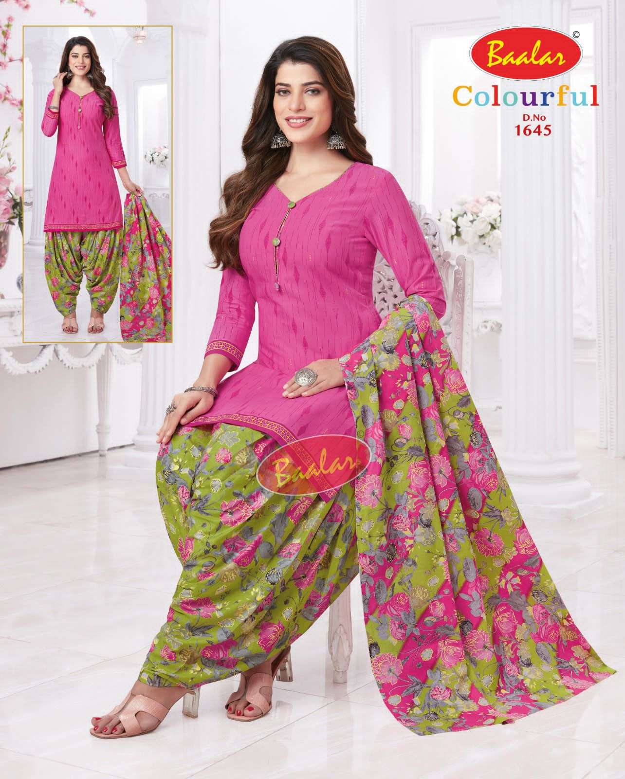 Baalar Colourful Vol 16 Pure Cotton Top Bottom With Dupatta On Wholesale