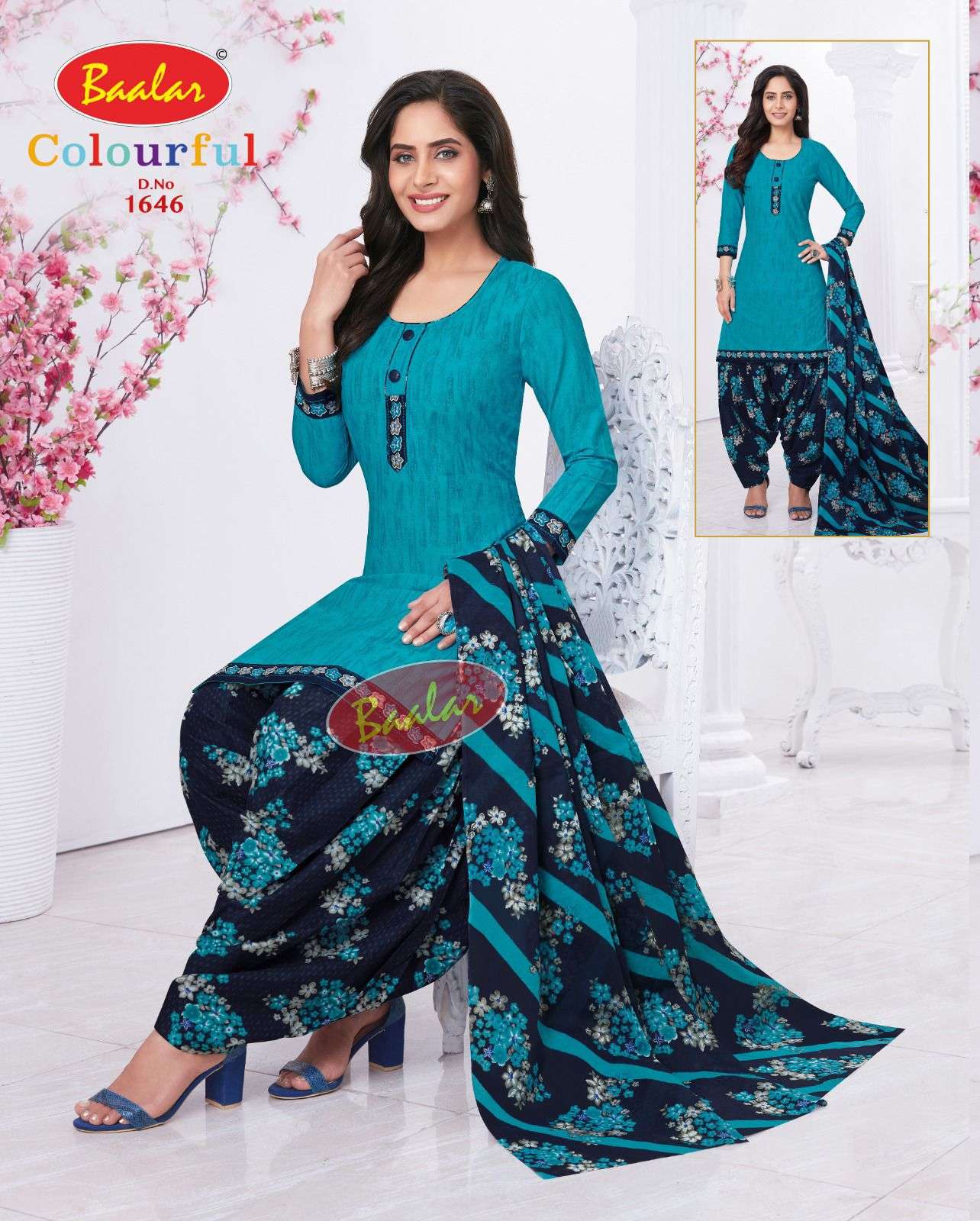 Baalar Colourful Vol 16 Pure Cotton Top Bottom With Dupatta On Wholesale