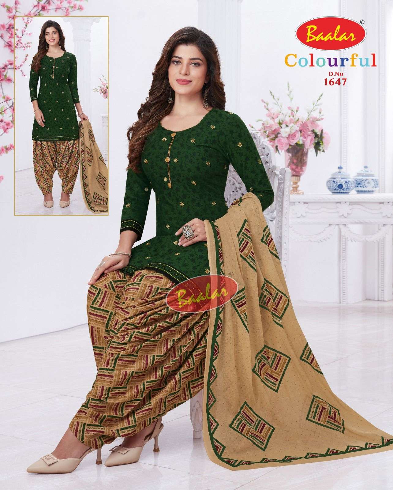 Baalar Colourful Vol 16 Pure Cotton Top Bottom With Dupatta On Wholesale