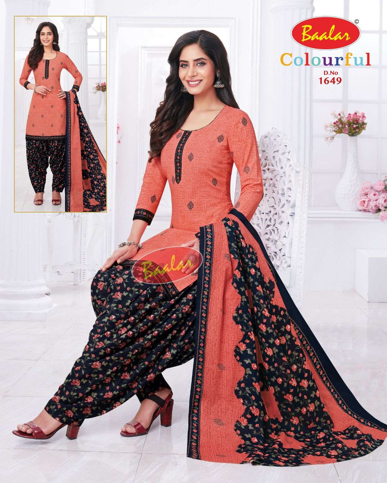 Baalar Colourful Vol 16 Pure Cotton Top Bottom With Dupatta On Wholesale
