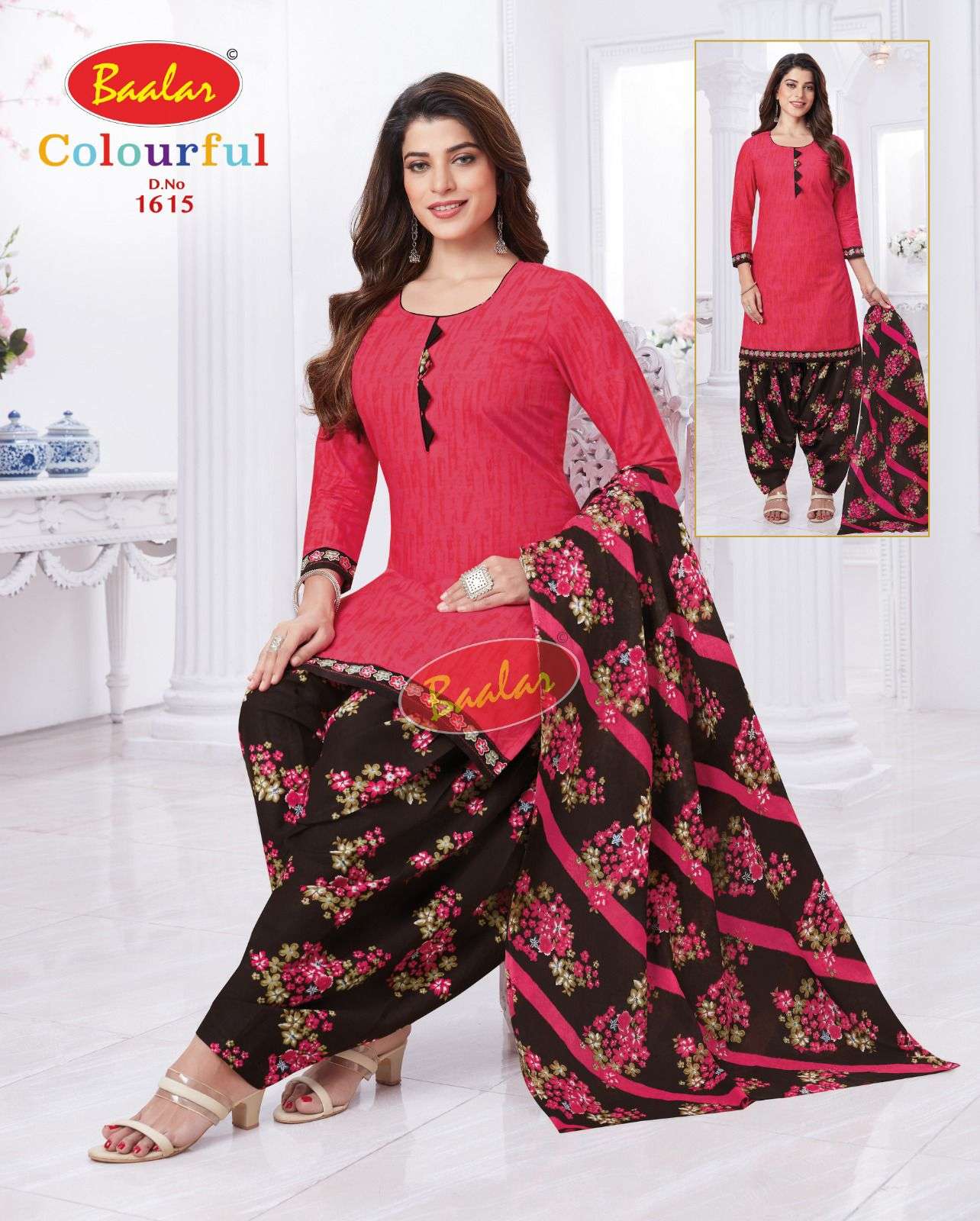 Baalar Colourful Vol 16 Pure Cotton Top Bottom With Dupatta On Wholesale