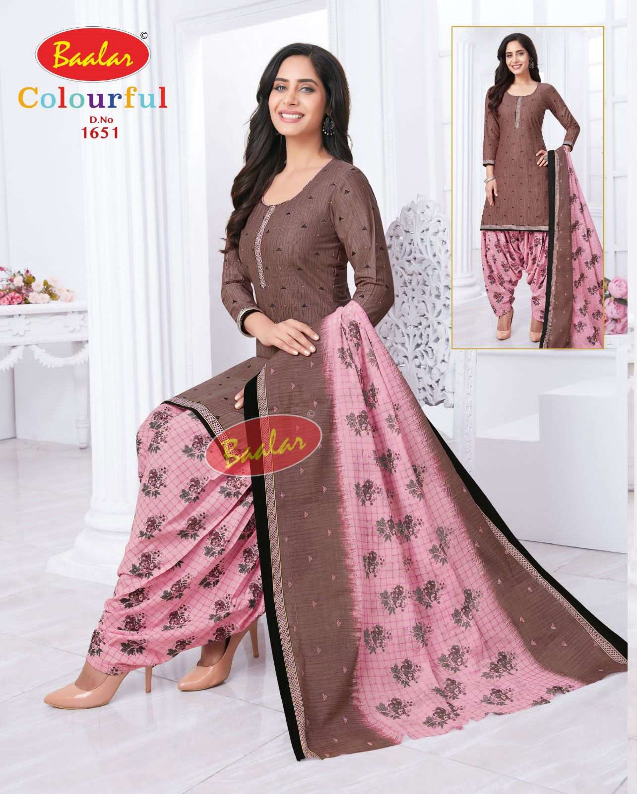 Baalar Colourful Vol 16 Pure Cotton Top Bottom With Dupatta On Wholesale