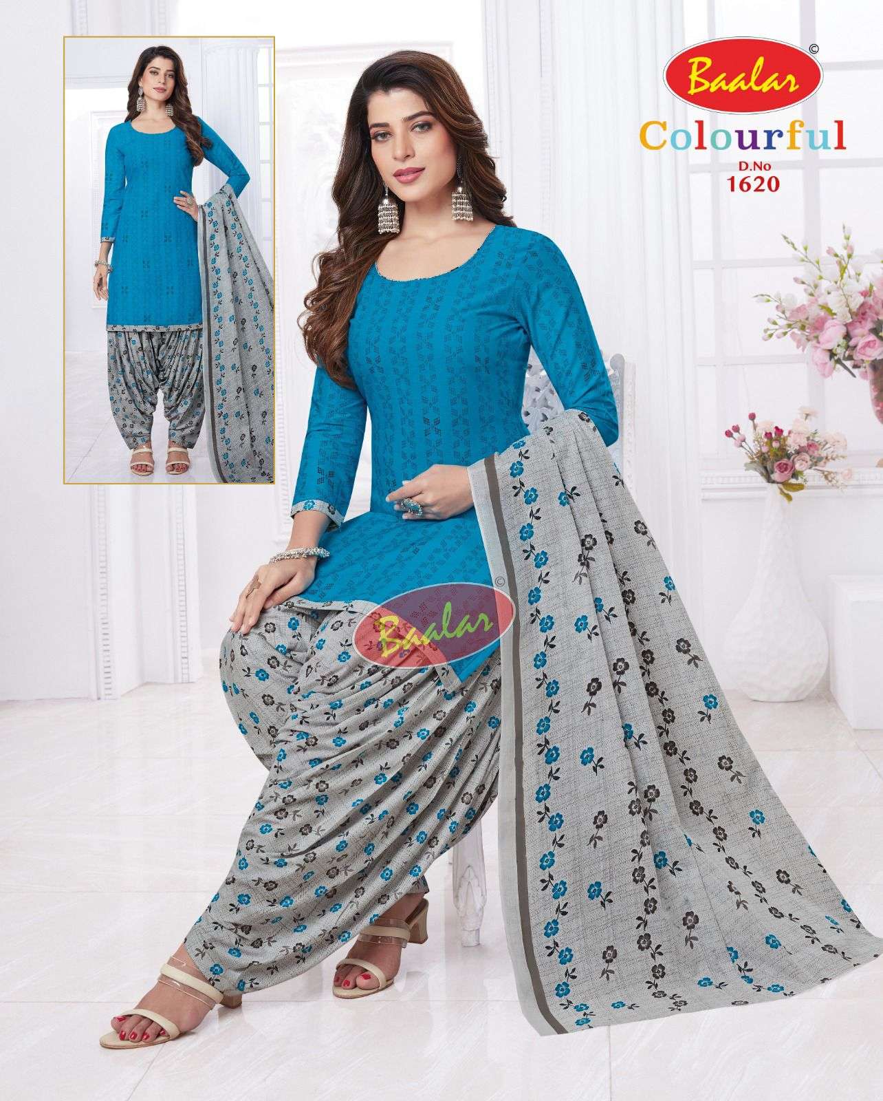 Baalar Colourful Vol 16 Pure Cotton Top Bottom With Dupatta On Wholesale