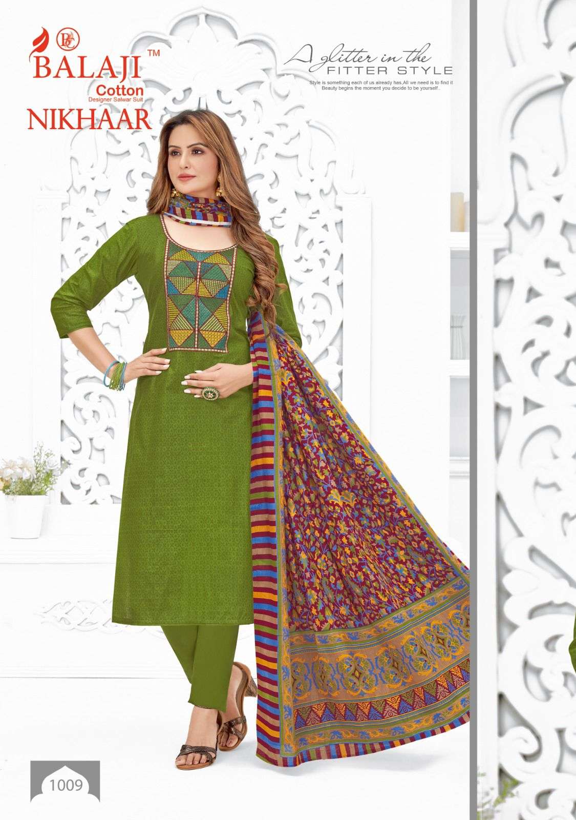 Balaji Nikhaar Pure Cotton Printed Top Bottom With Dupatta On Wholesale