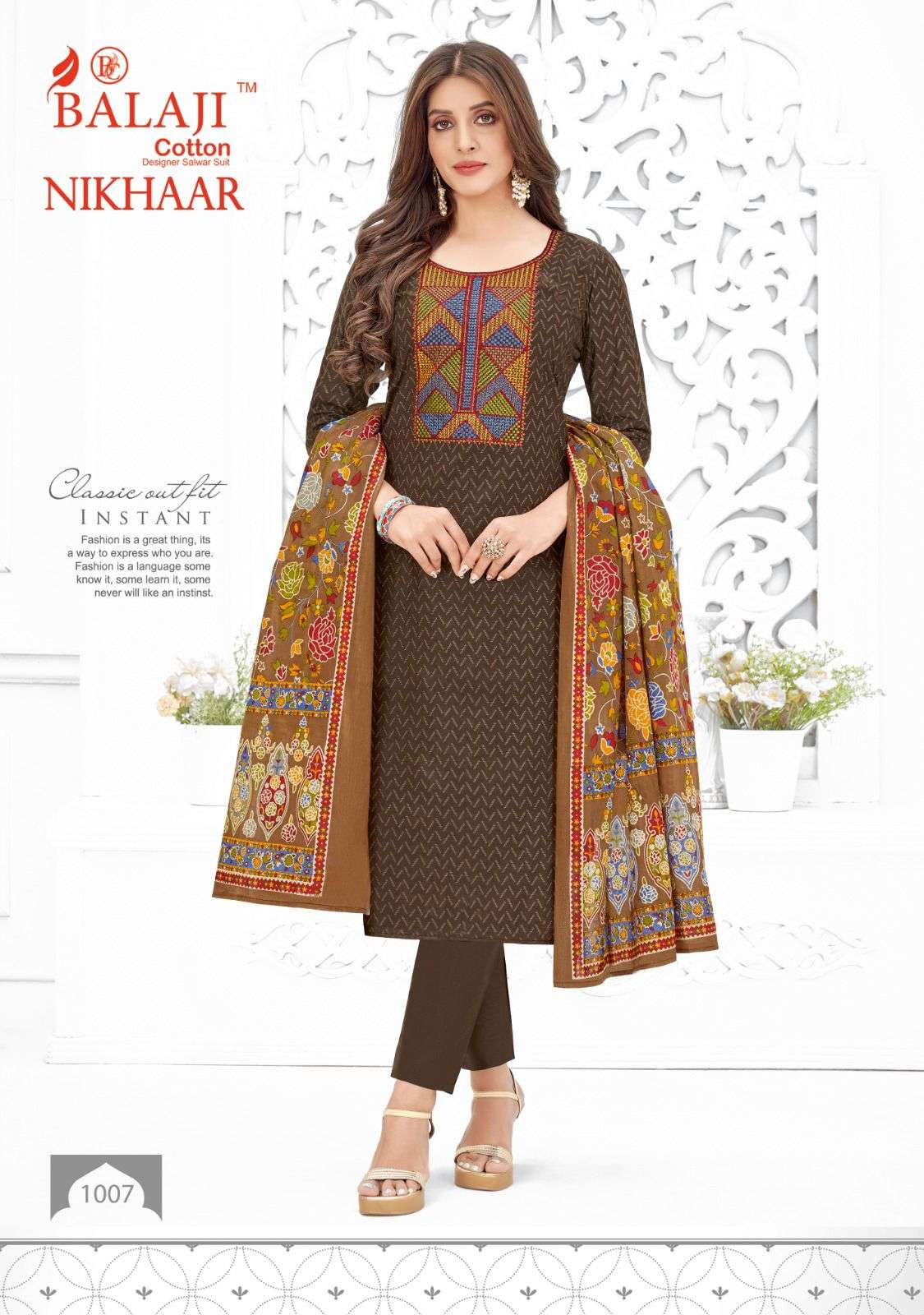 Balaji Nikhaar Pure Cotton Printed Top Bottom With Dupatta On Wholesale