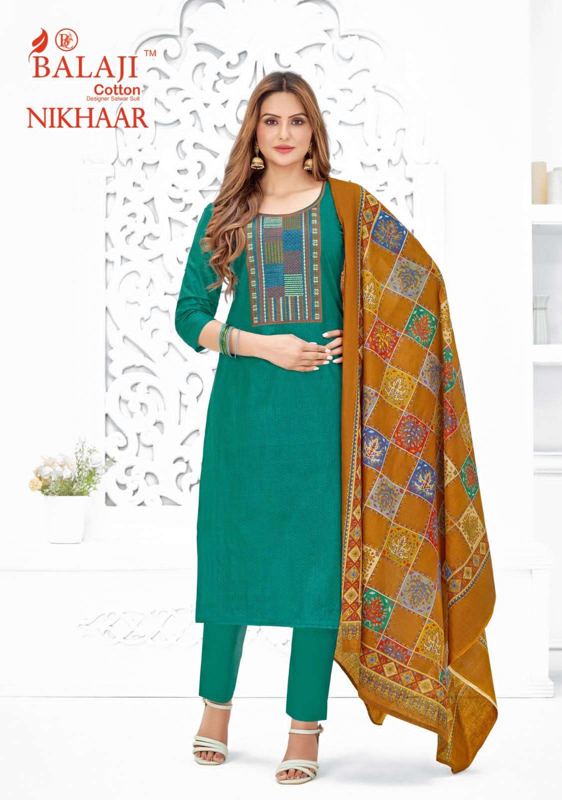 Balaji Nikhaar Pure Cotton Printed Top Bottom With Dupatta On Wholesale