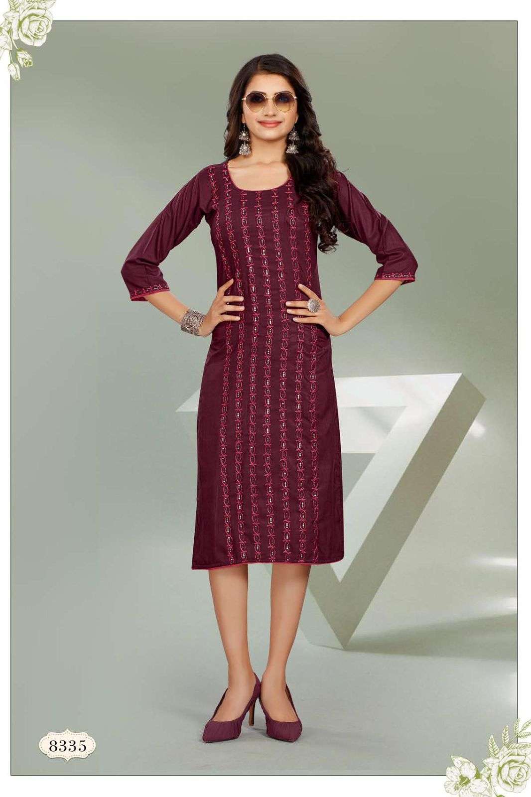 Beauty Queen Bhavna Aari Sequence Work In Top On Wholesale