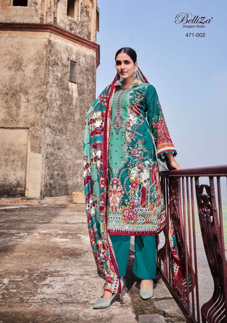 Belliza Designer Naira Pure Cotton Digital Prints With Heavy Embroidery On Wholesale