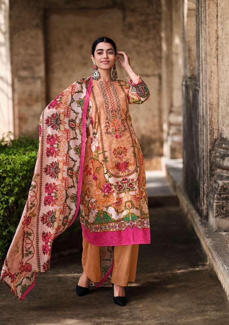 Belliza Designer Naira Pure Cotton Digital Prints With Heavy Embroidery On Wholesale