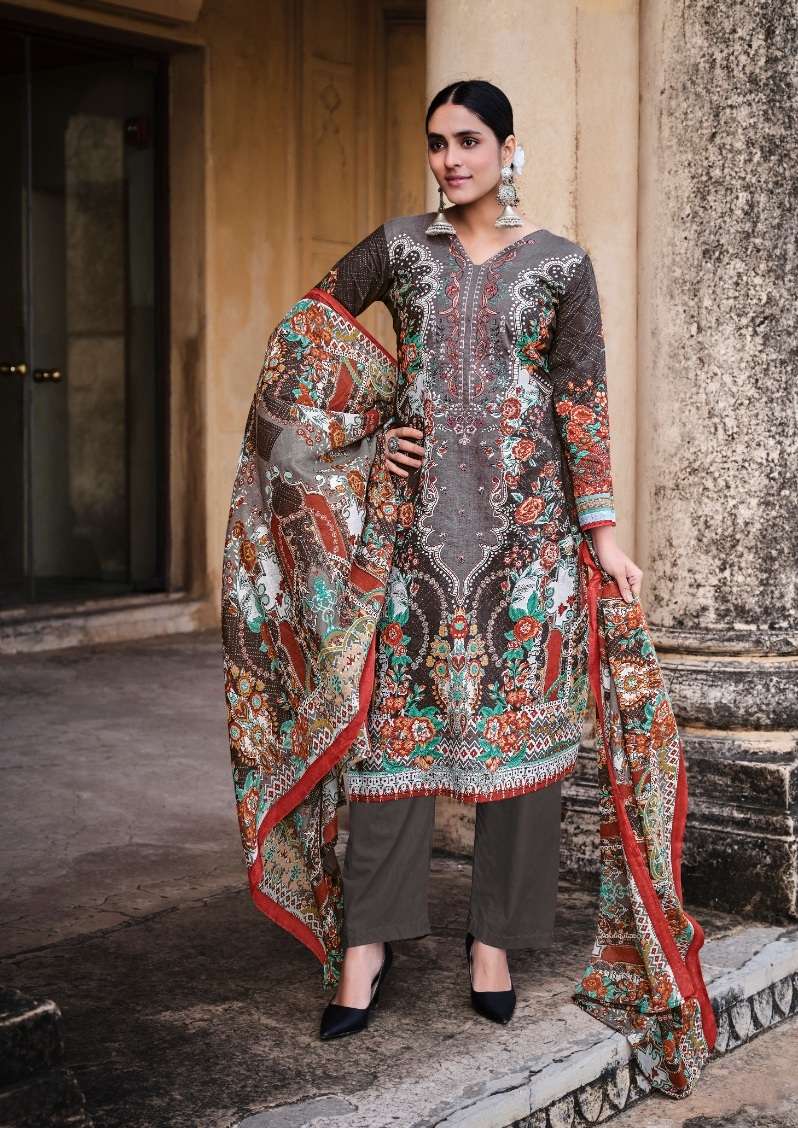 Belliza Designer Naira Pure Cotton Digital Prints With Heavy Embroidery On Wholesale