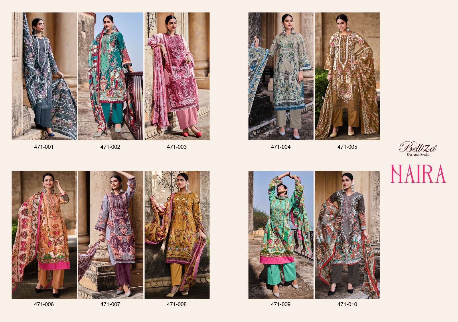 Belliza Designer Naira Pure Cotton Digital Prints With Heavy Embroidery On Wholesale