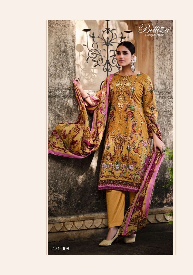 Belliza Designer Naira Pure Cotton Digital Prints With Heavy Embroidery On Wholesale