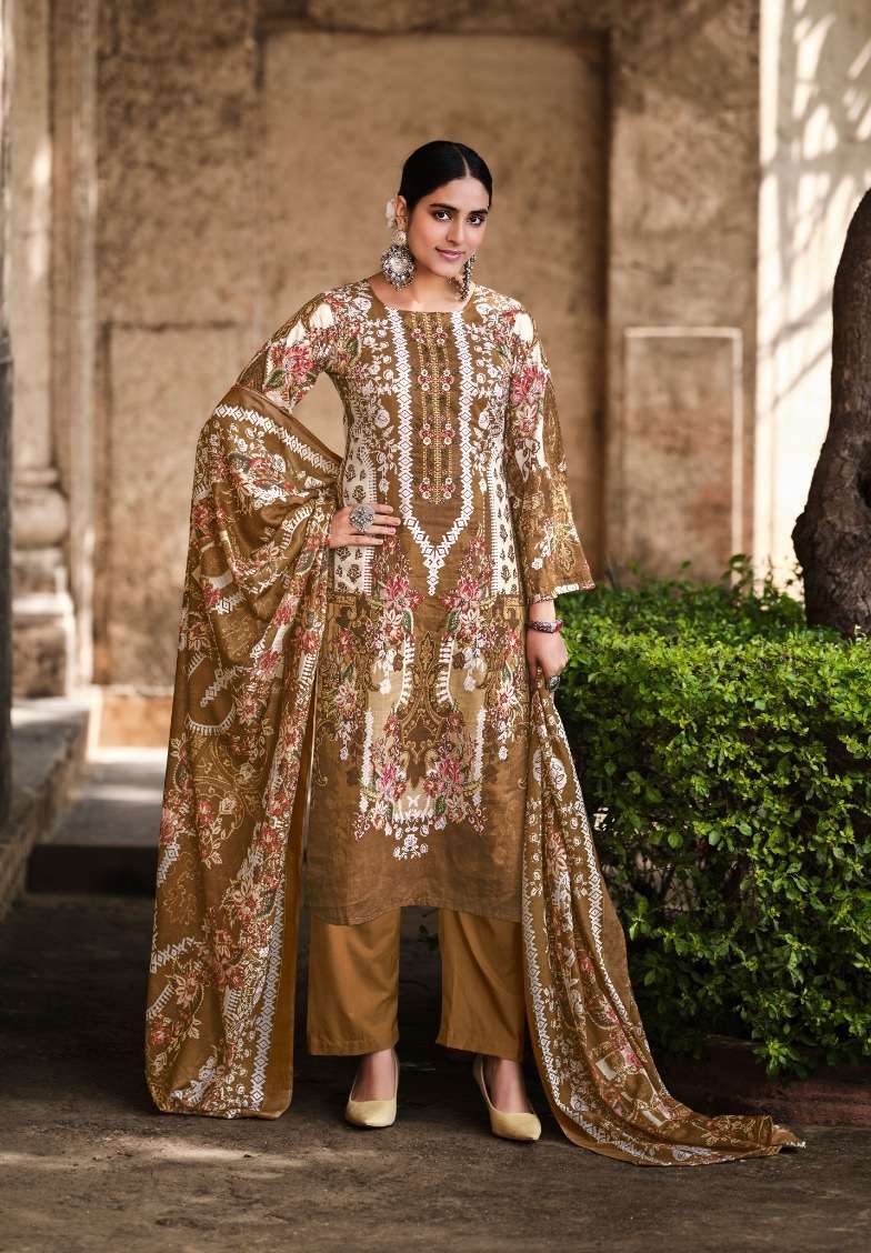 Belliza Designer Naira Pure Cotton Digital Prints With Heavy Embroidery On Wholesale