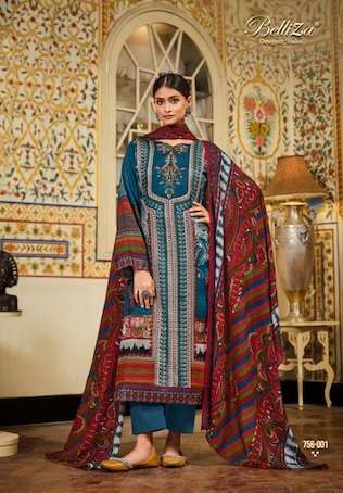 Belliza Haafiza Jam Cotton Digital Printed And Embroidery Salwar Kameez On Wholesale 