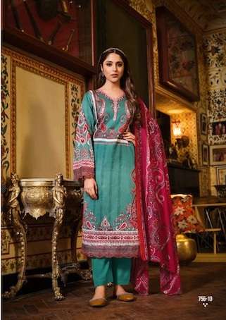 Belliza Haafiza Jam Cotton Digital Printed And Embroidery Salwar Kameez On Wholesale 
