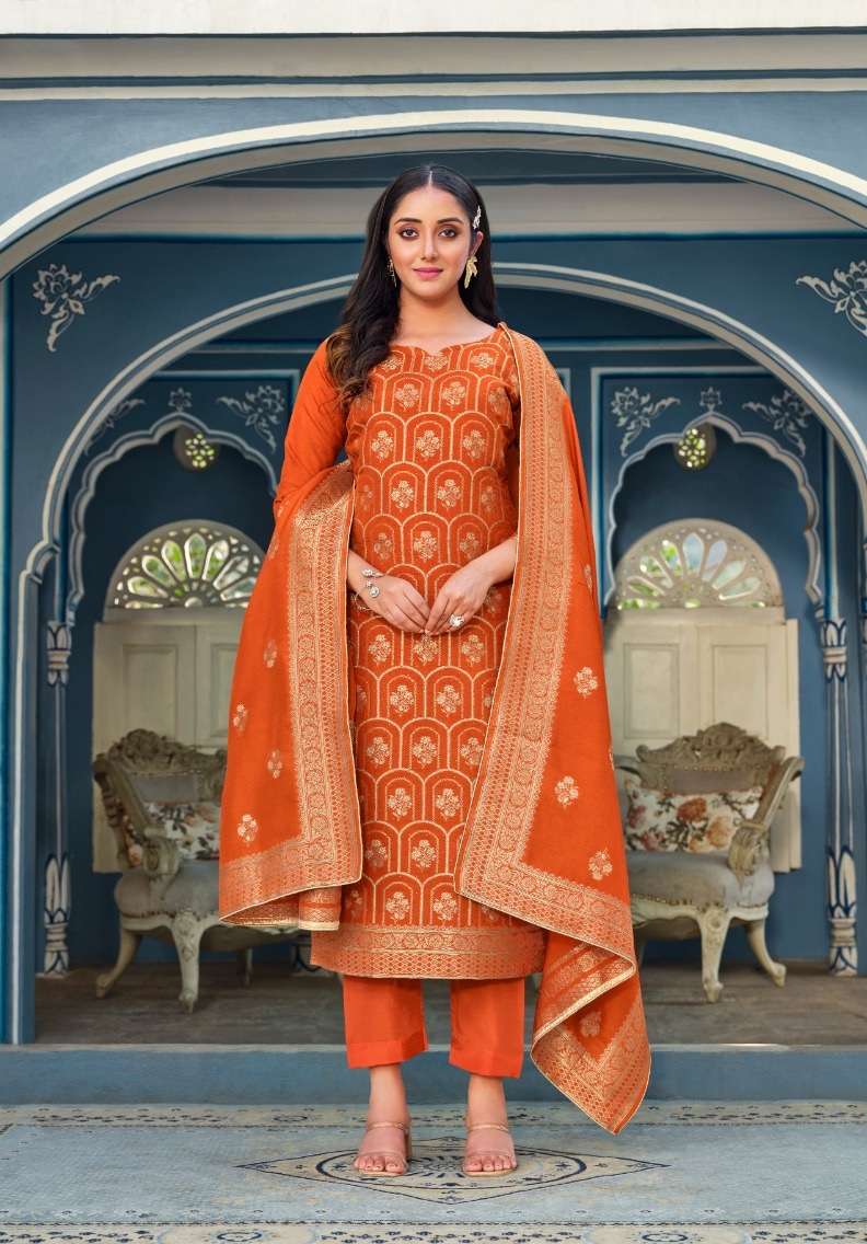 Belliza Ishana Pure Viscose Dola Jacquard With Exclusive Swarovski Work On Wholesale