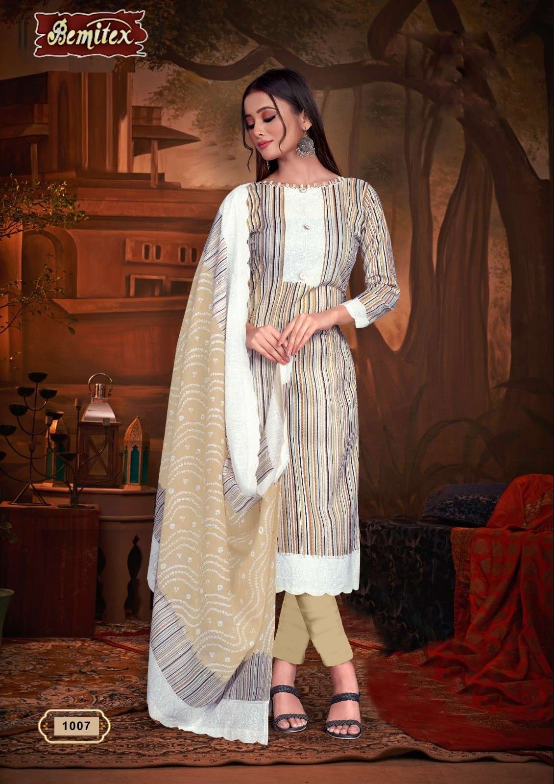 Alok Bemitex India Gulnaz Pure Camric Cotton Digital Print On Wholesale