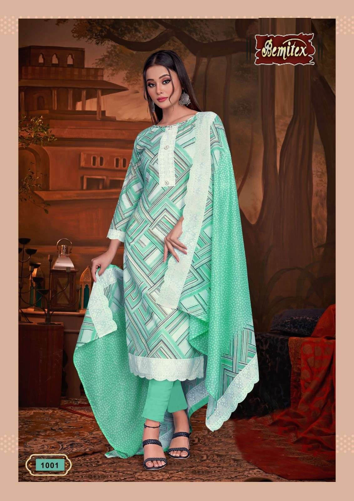 Alok Bemitex India Gulnaz Pure Camric Cotton Digital Print On Wholesale