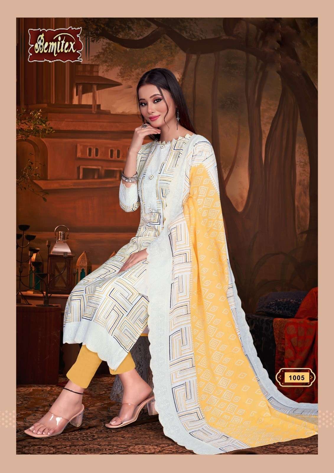 Alok Bemitex India Gulnaz Pure Camric Cotton Digital Print On Wholesale
