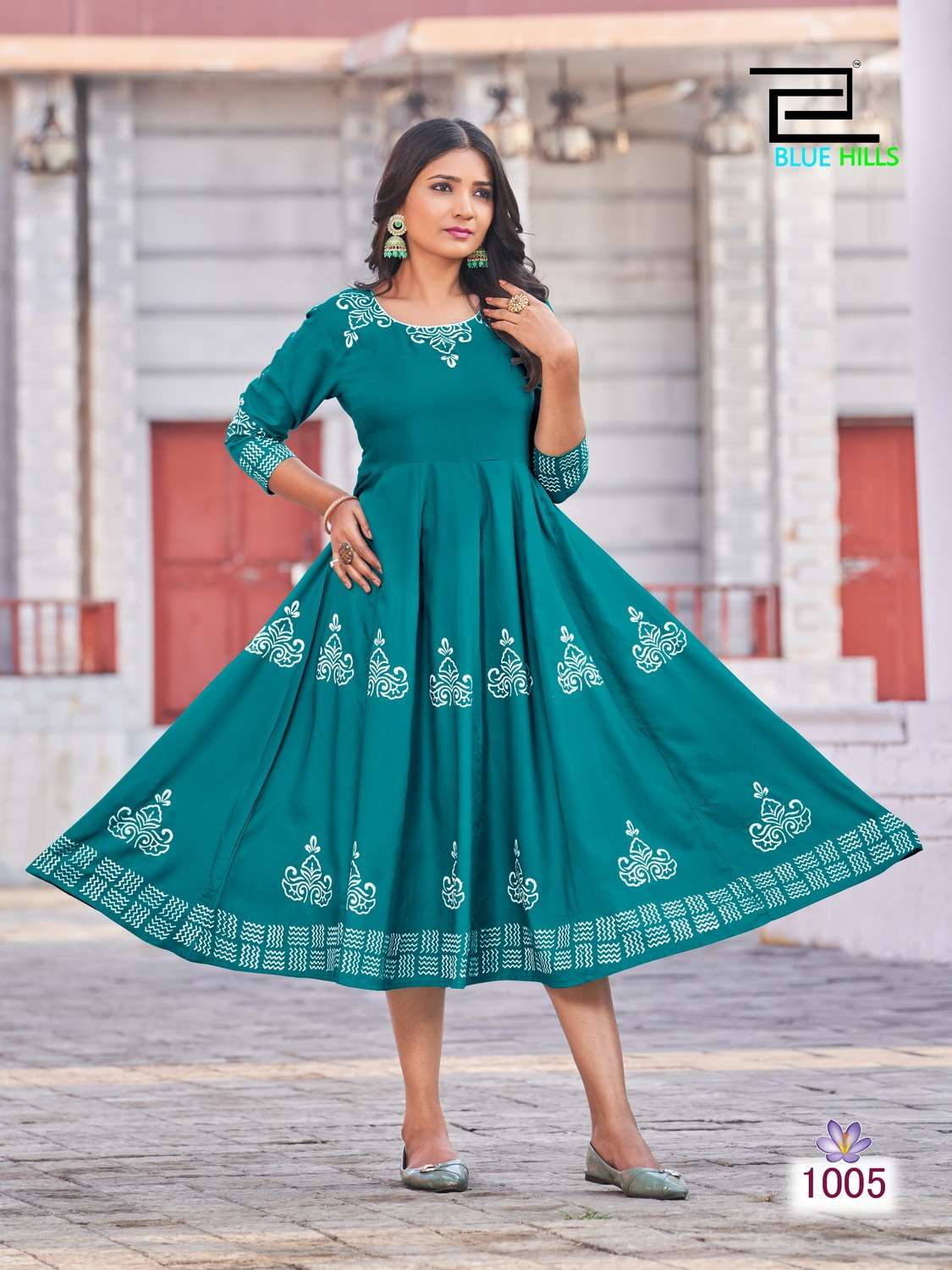 Blue Hills Colors Vol 1 Designer Anarkali Long Kurti On Wholesale