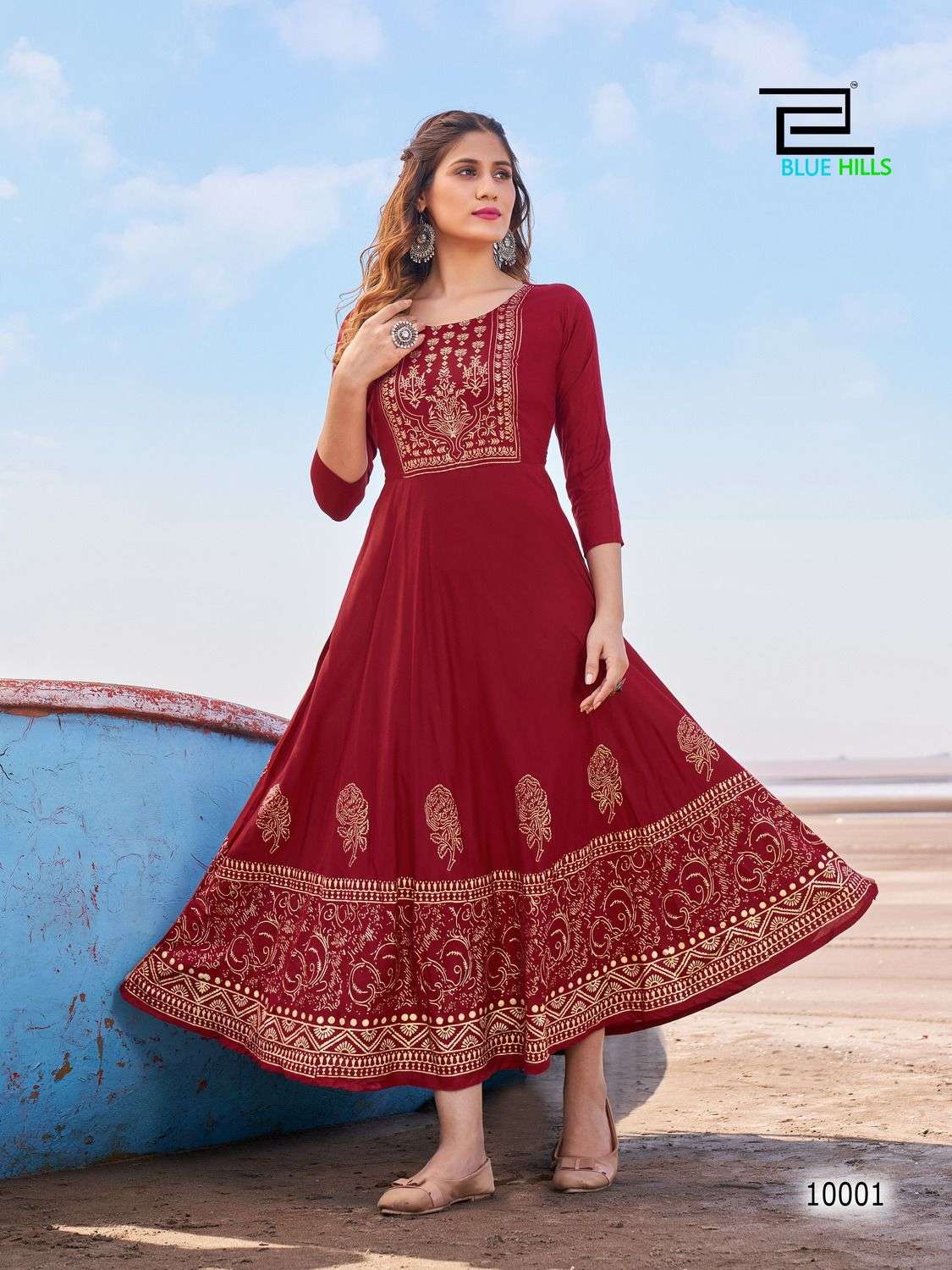 Blue Hills Poshak Vol 10 Fancy Ocassional Anarkali Kurti On Wholesale