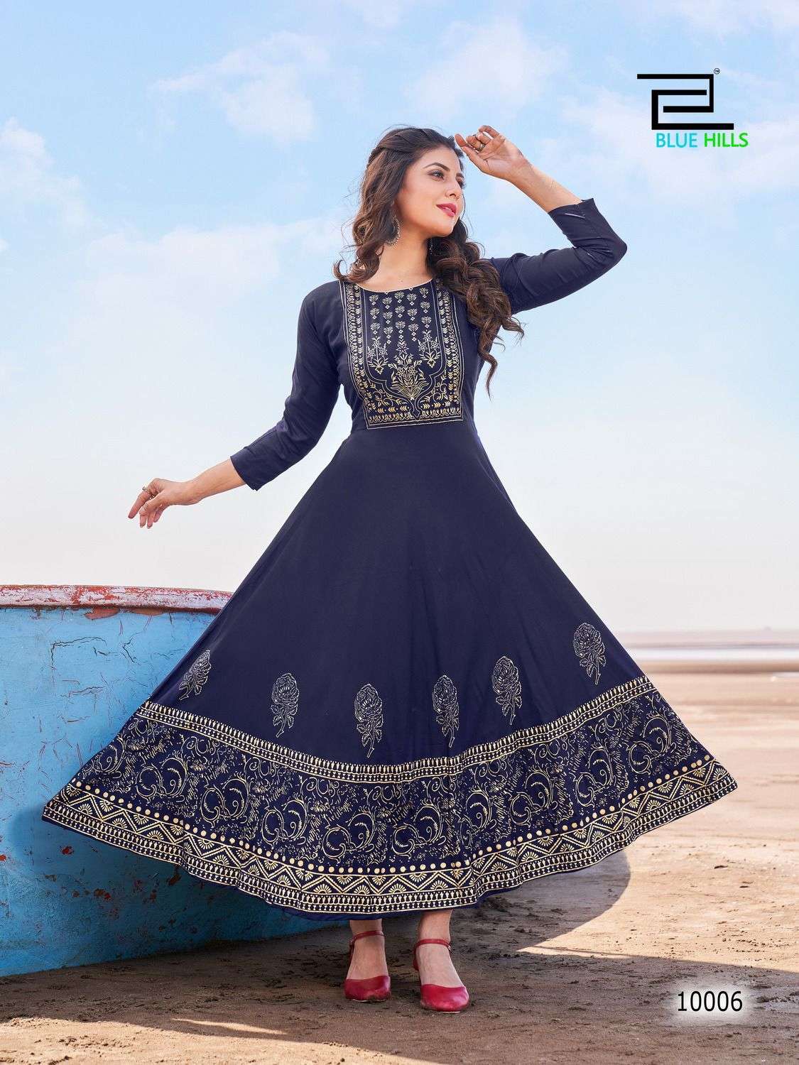 Blue Hills Poshak Vol 10 Fancy Ocassional Anarkali Kurti On Wholesale