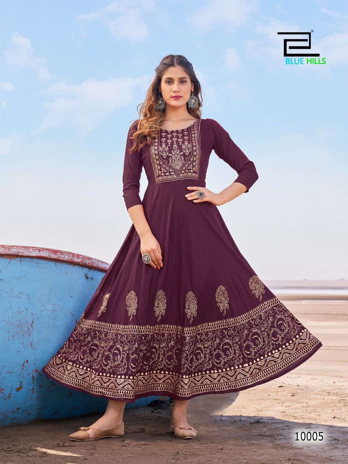 Blue Hills Poshak Vol 10 Fancy Ocassional Anarkali Kurti On Wholesale