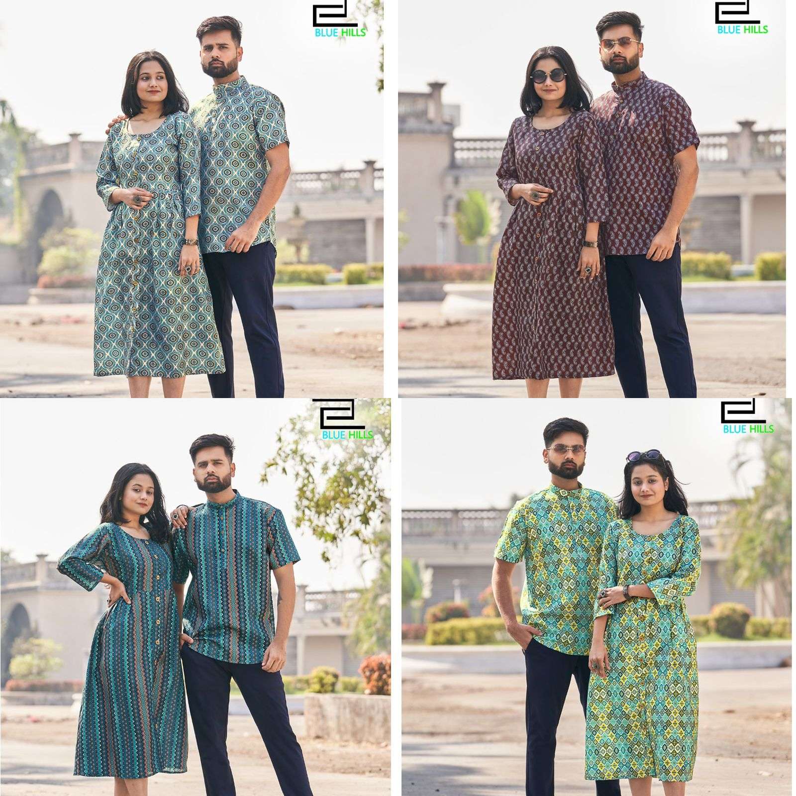 blue hills present couple matching printed shirt and kurti pattern on wholesale 10 2023 02 06 11 23 15