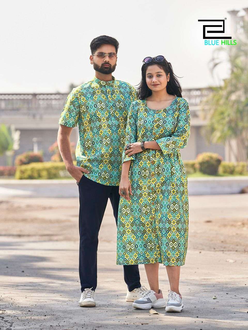 Blue Hills Present Couple Matching Printed Shirt And Kurti Pattern On Wholesale