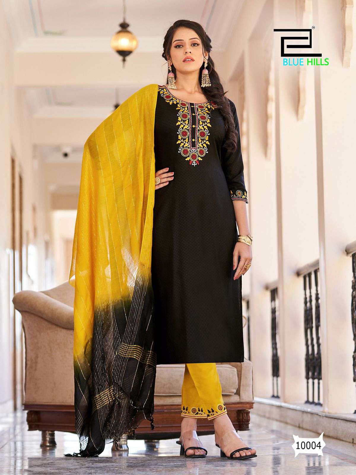 Blue Hills Skyline Vol 10 Fancy Viscose Dobby with Embroidery Work Kurti With Bottom Dupatta On Wholesale
